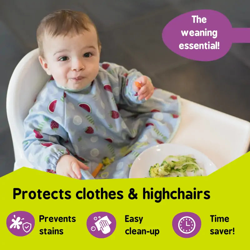 Bib attaches to Highchair